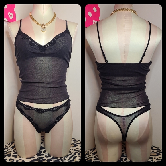 Victoria's Secret Other - Victoria's Secret Y2K Mesh Cami/ Panty Set Size M 🖤
